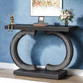 Modern 39-inch Mirrored Console Table with Sparkling Crystal Inlays