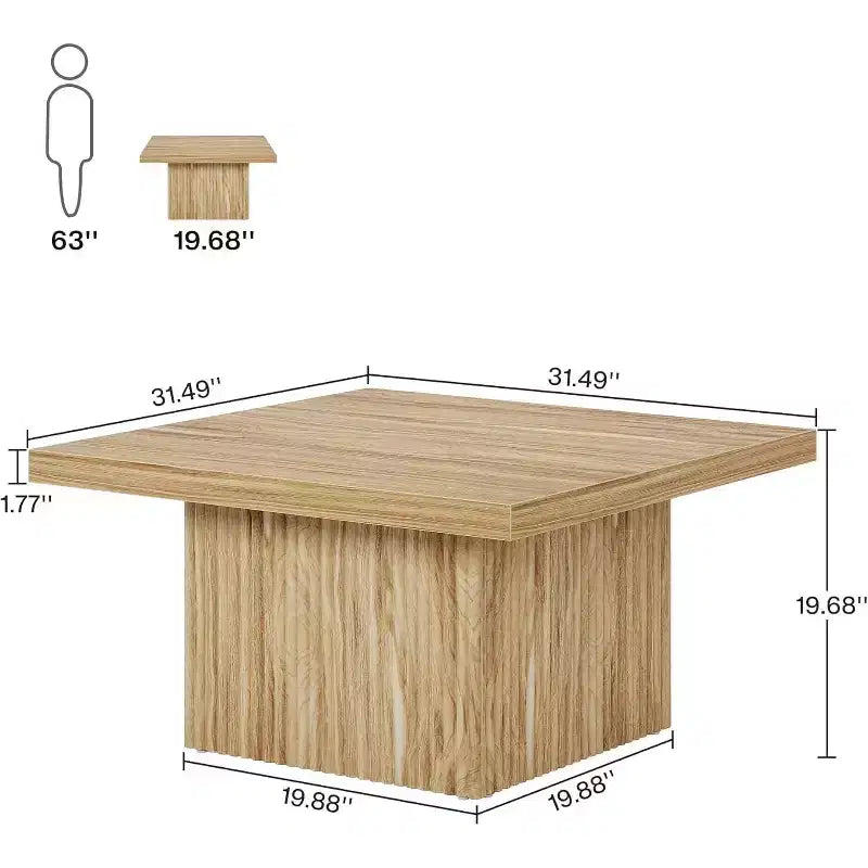 31.5-Inch Vintage Square Coffee Table