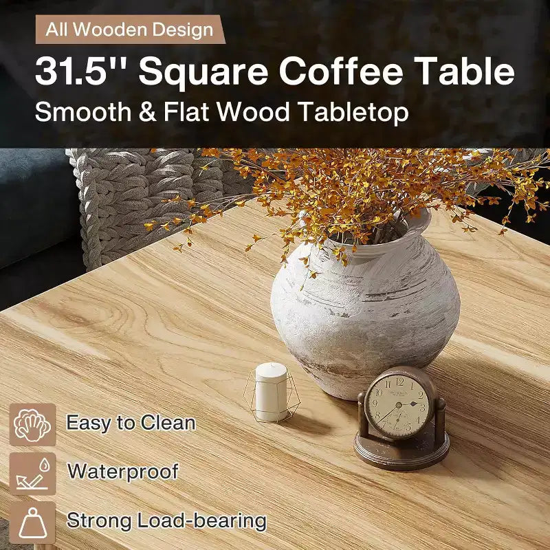 31.5-Inch Vintage Square Coffee Table