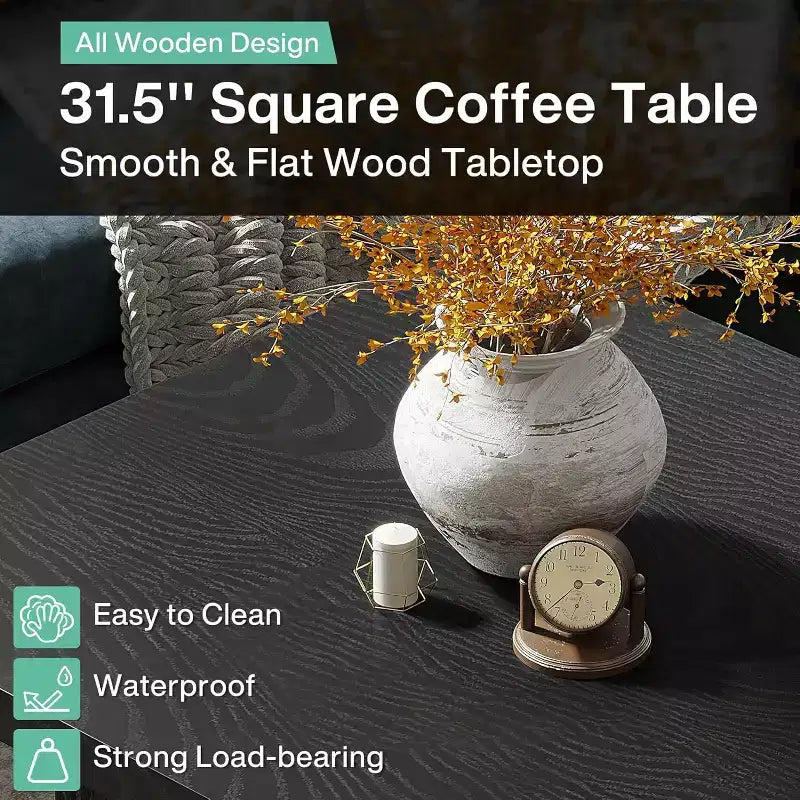 31.5-Inch Vintage Square Coffee Table