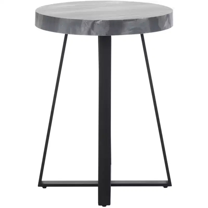 Guenon Round Accent Table - ACC9801A - Grey Marble/Black - Safavieh