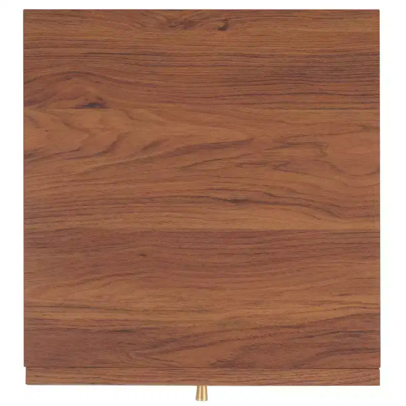 Walnut Natural Nightstand with Drawer and Open Shelf