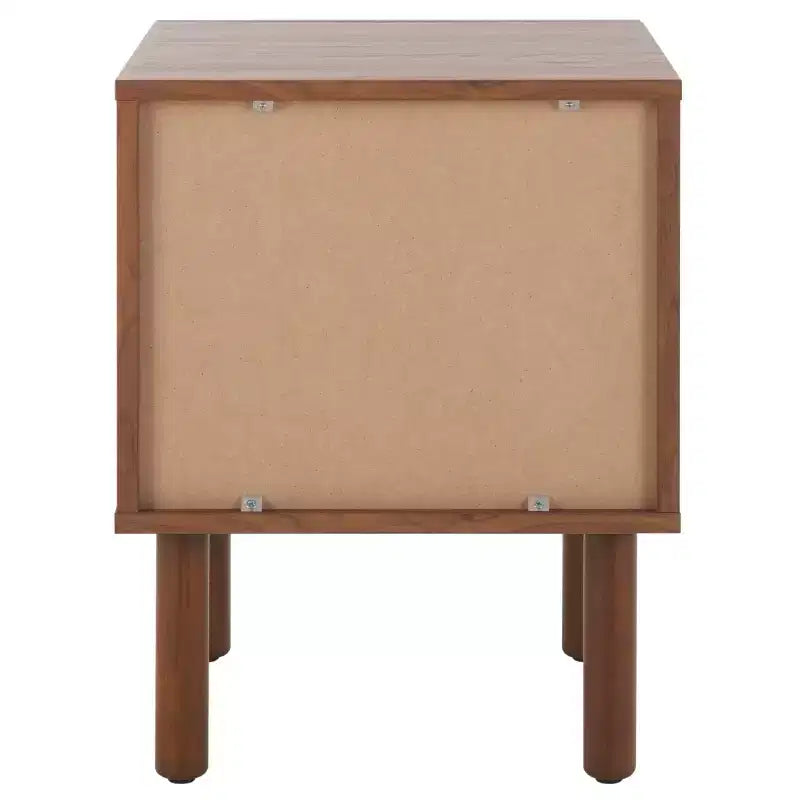 Walnut Natural Nightstand with Drawer and Open Shelf