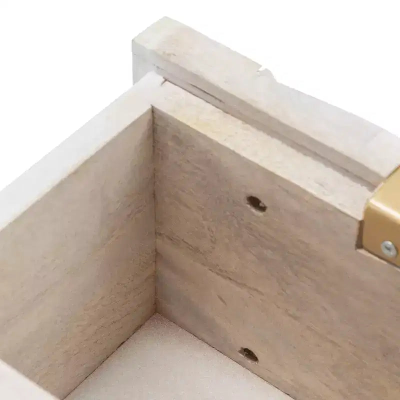 3 Drawer Chest - White Wash with Silver Accents
