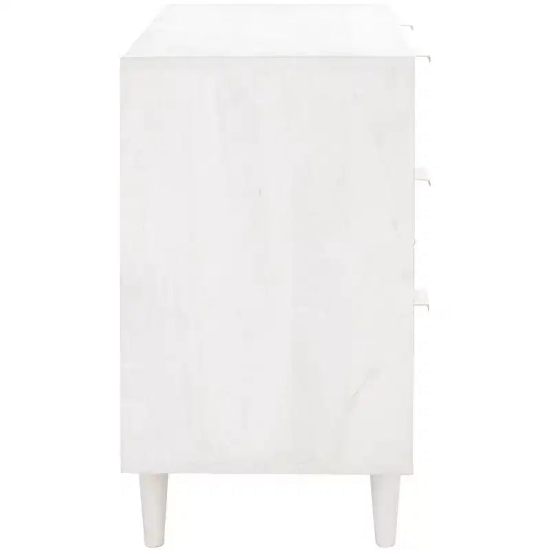 3 Drawer Chest - White Wash with Silver Accents