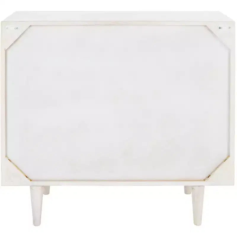 3 Drawer Chest - White Wash with Silver Accents