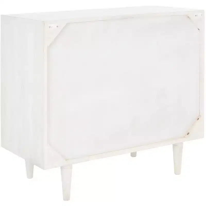 3 Drawer Chest - White Wash with Silver Accents
