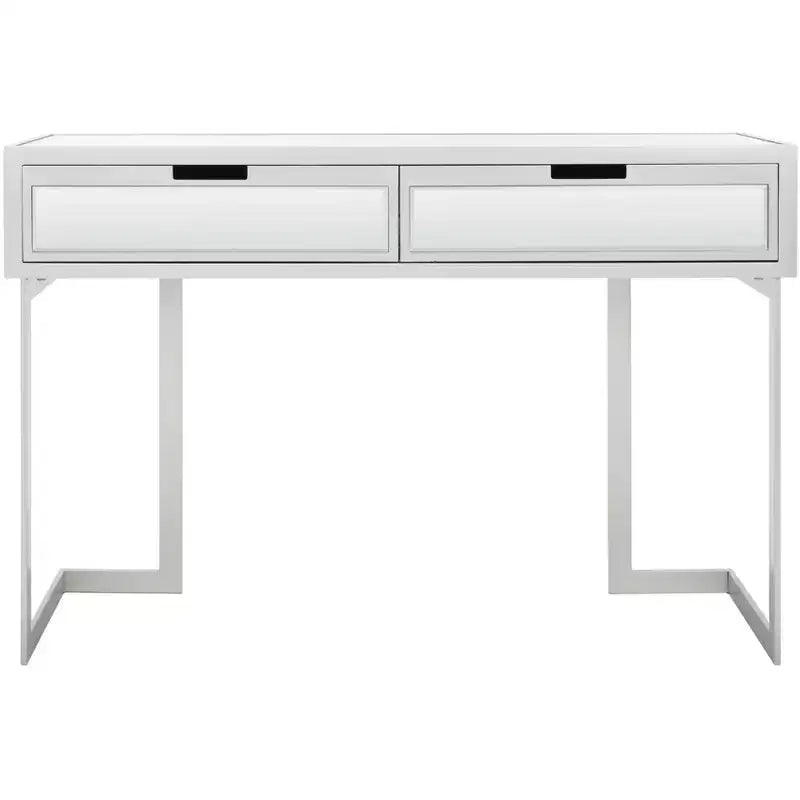 Enzo 2 Drawer Mirrored Desk - DSK9700 - Silver/Mirror - Safavieh