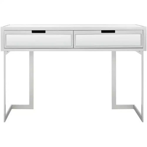 Enzo 2 Drawer Mirrored Desk - DSK9700 - Silver/Mirror - Safavieh