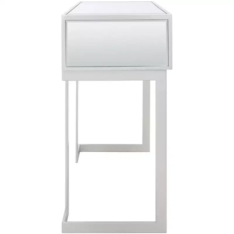 2 Drawer Mirrored Desk - Silver/Mirror