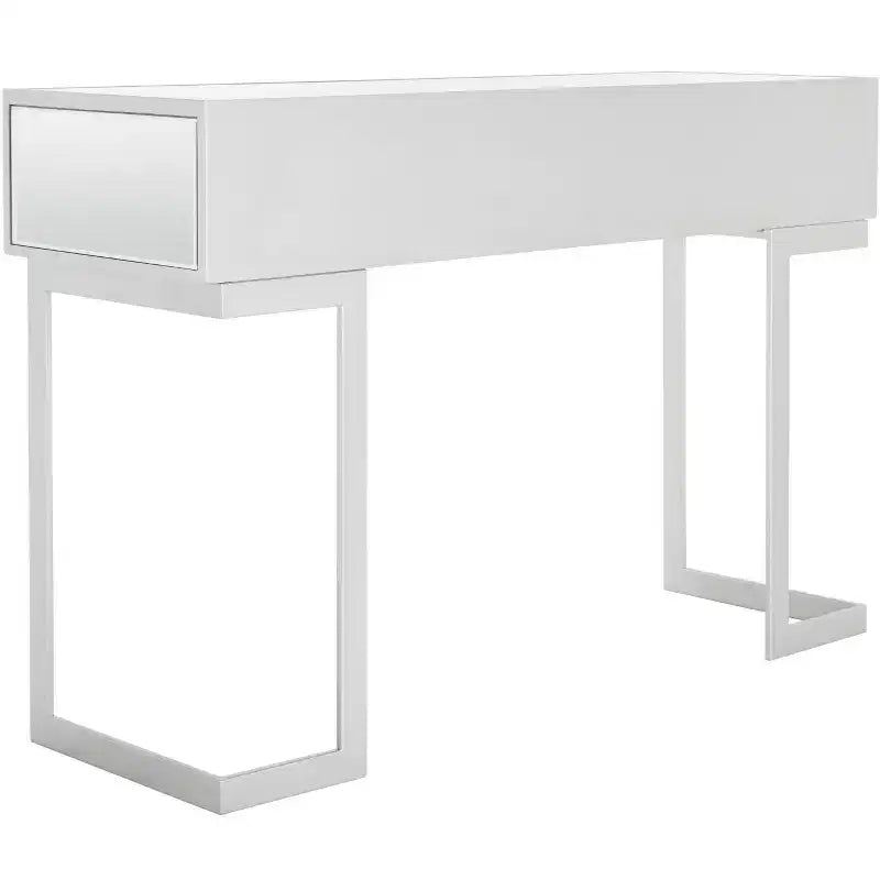 2 Drawer Mirrored Desk - Silver/Mirror