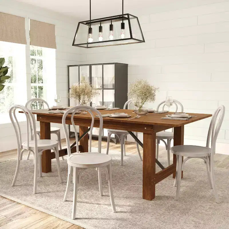 Solid Wood Stackable Dining Chair with Elegant Finish