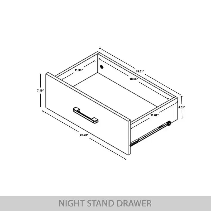 Nightstand with 2 Drawers