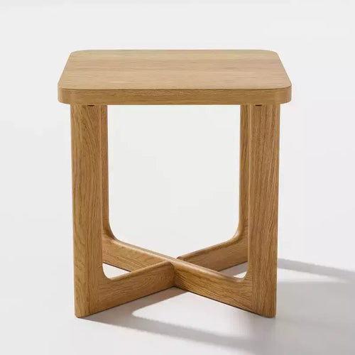 Table d'appoint carrée en bois de 24 po de largeur avec coins arrondis