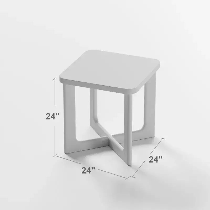 24 in. W Square Wood End Table with Round Corners