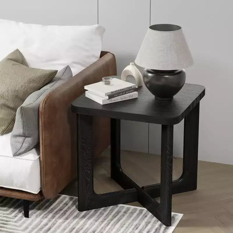24 in. W Square Wood End Table with Round Corners