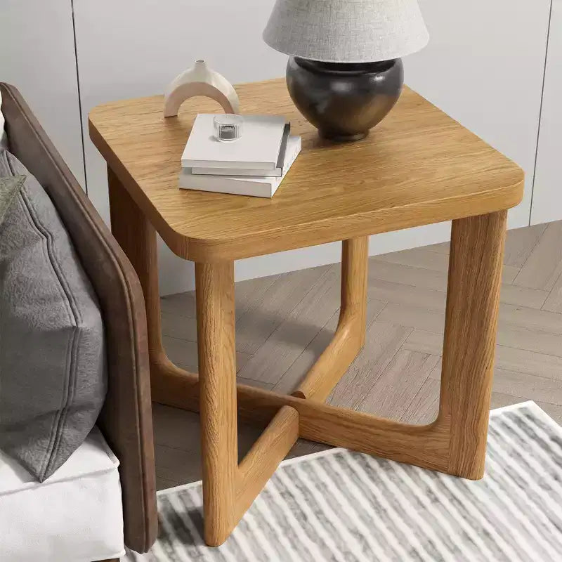 24 in. W Square Wood End Table with Round Corners
