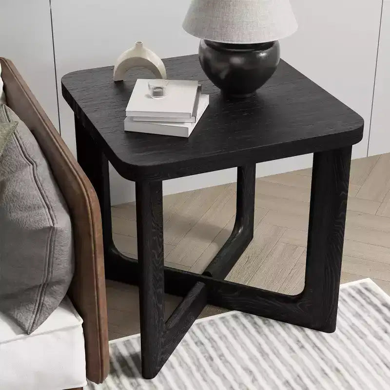 24 in. W Square Wood End Table with Round Corners