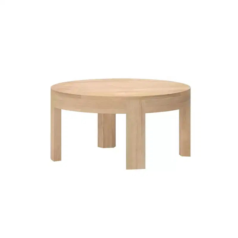 Solid Wood Round Coffee Table, 30 Inch, Coffee Tables for Living Room, Modern Center Table for Small Spaces
