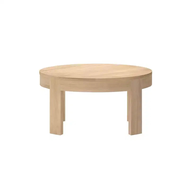 Solid Wood Round Coffee Table, 30 Inch, Coffee Tables for Living Room, Modern Center Table for Small Spaces