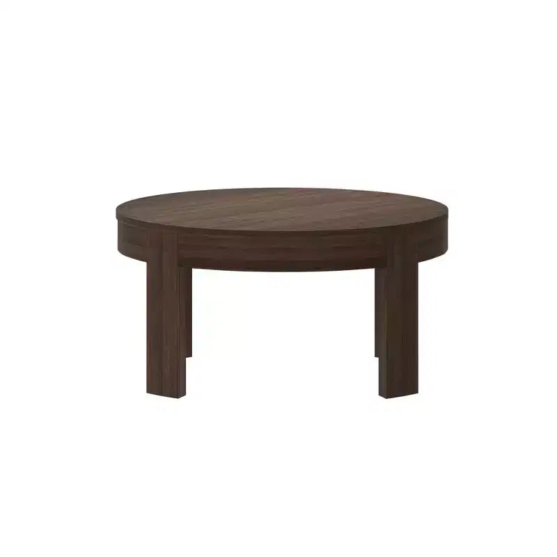 Solid Wood Round Coffee Table, 30 Inch, Coffee Tables for Living Room, Modern Center Table for Small Spaces