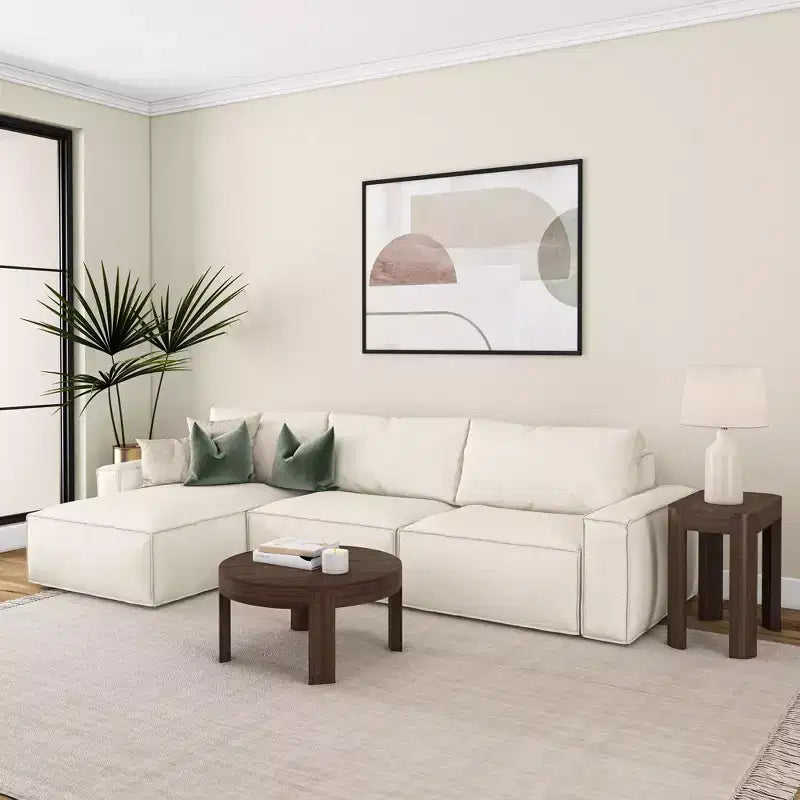 Solid Wood Round Coffee Table, 30 Inch, Coffee Tables for Living Room, Modern Center Table for Small Spaces