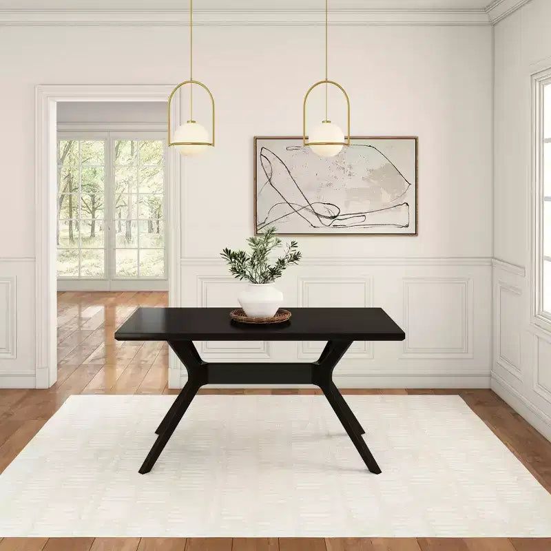Rectangular Dining Table 60" Solid Wood Kitchen & Dining Room Table