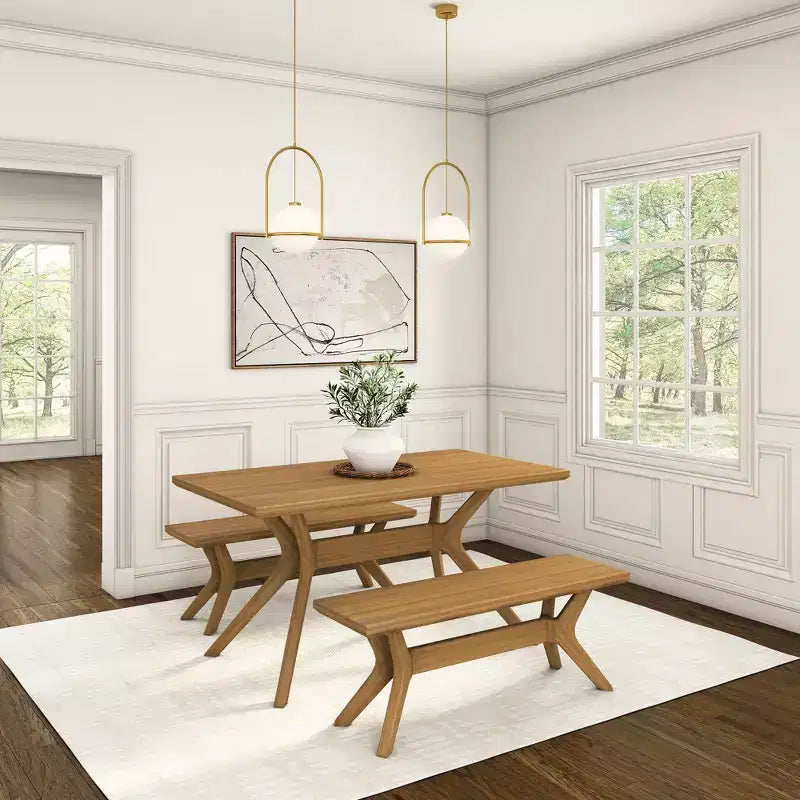 Rectangular Dining Table 60" Solid Wood Kitchen & Dining Room Table