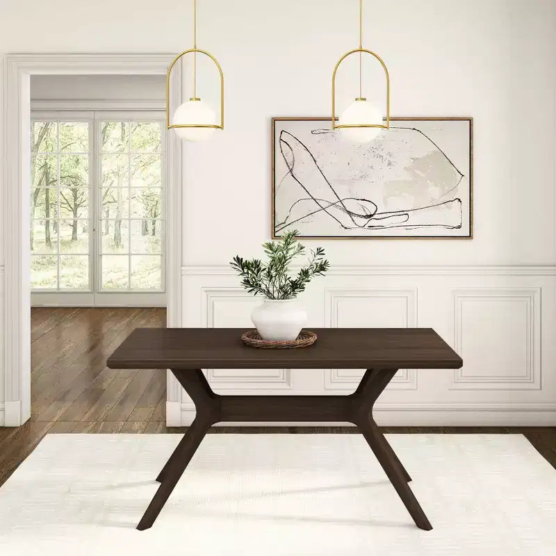 Rectangular Dining Table 60" Solid Wood Kitchen & Dining Room Table