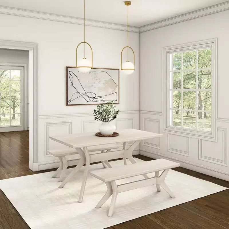Rectangular Dining Table 60" Solid Wood Kitchen & Dining Room Table