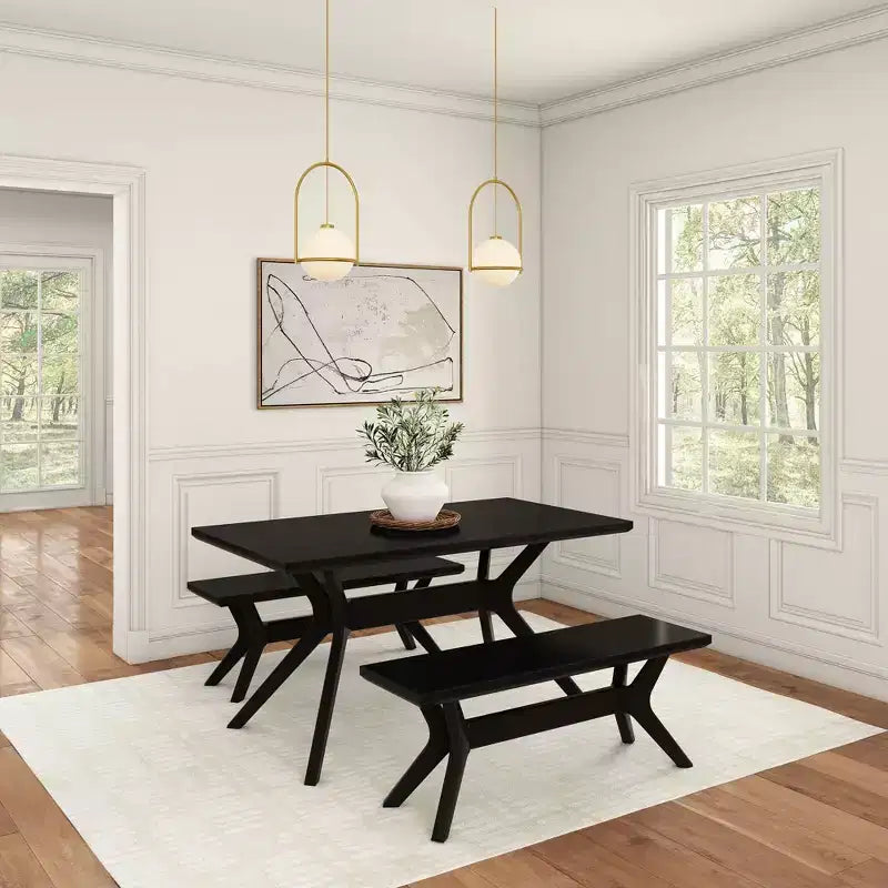 Rectangular Dining Table 60" Solid Wood Kitchen & Dining Room Table