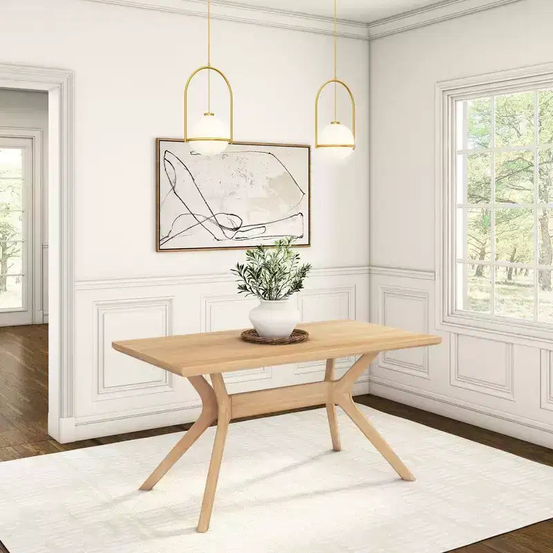 Rectangular Dining Table 60" Solid Wood Kitchen & Dining Room Table