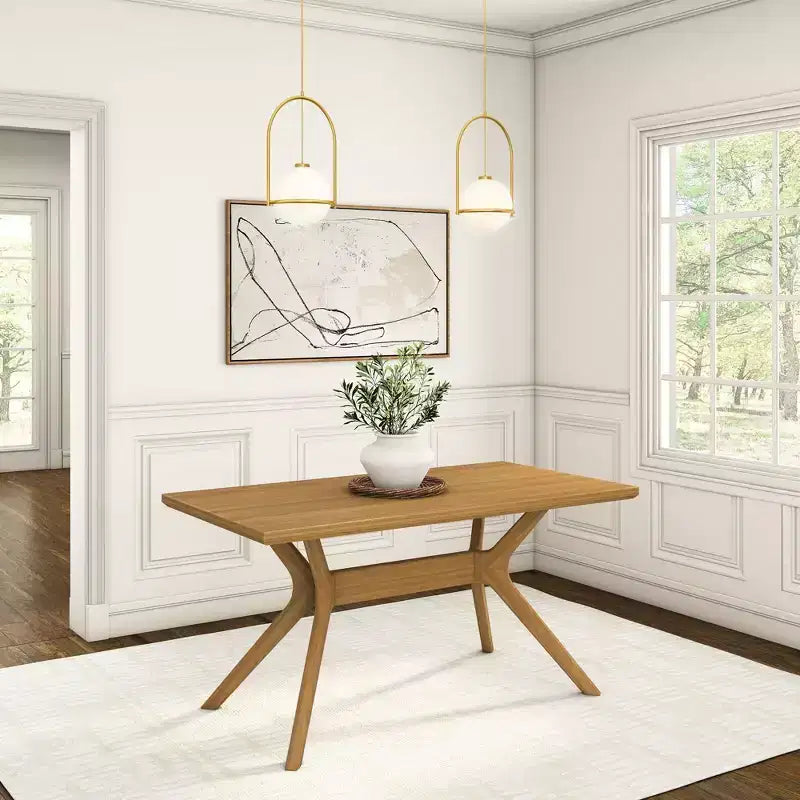 Rectangular Dining Table 60" Solid Wood Kitchen & Dining Room Table