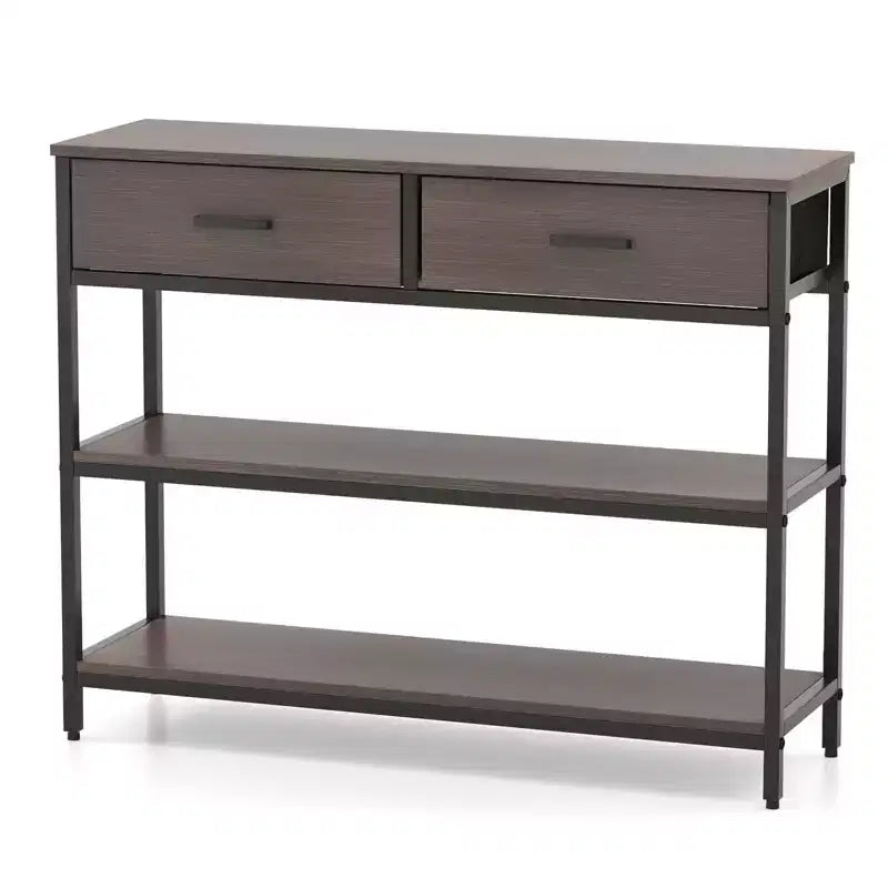 Console Entryway Table Sofa Side Table with Folding Fabric Drawers