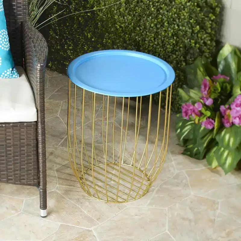 Wire Storage Side Table with Removable Tabletop