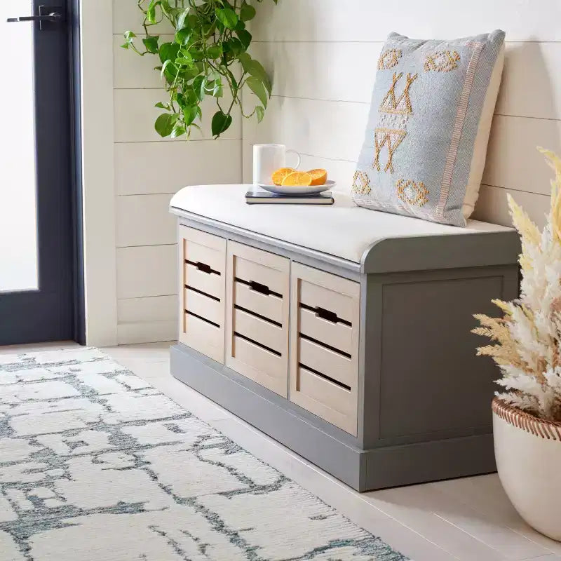 3 Drawer Cushion Storage Bench