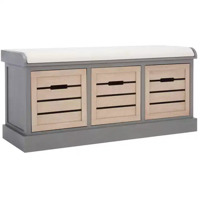 3 Drawer Cushion Storage Bench