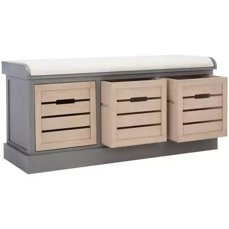 3 Drawer Cushion Storage Bench