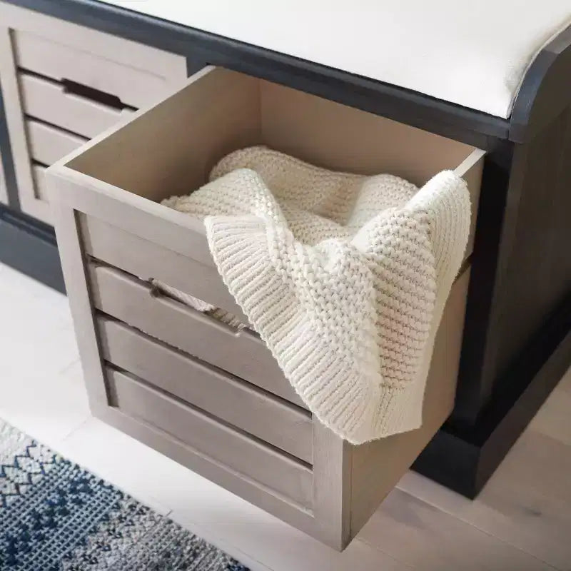 3 Drawer Cushion Storage Bench