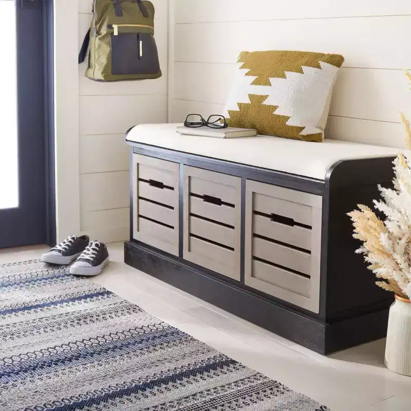 3 Drawer Cushion Storage Bench