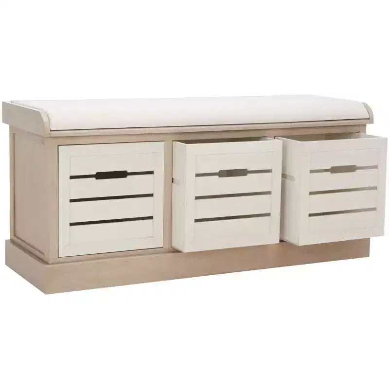 3 Drawer Cushion Storage Bench