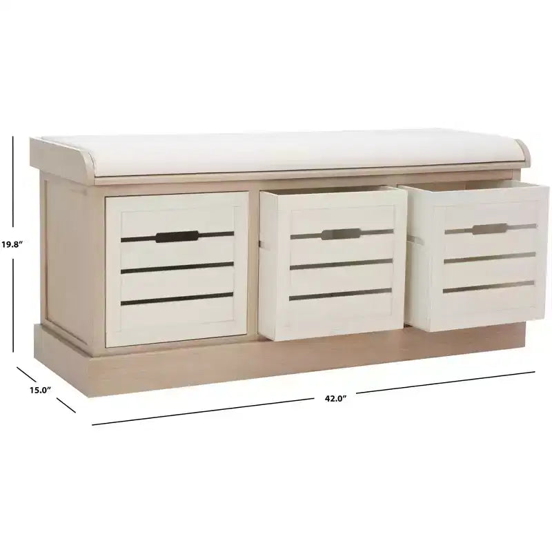 3 Drawer Cushion Storage Bench