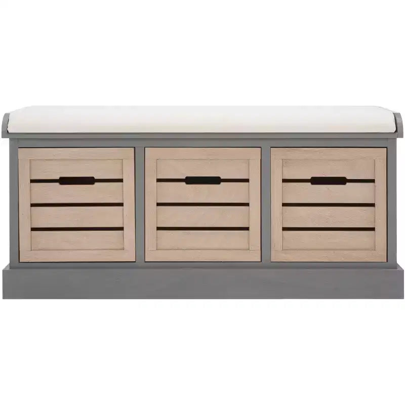 3 Drawer Cushion Storage Bench