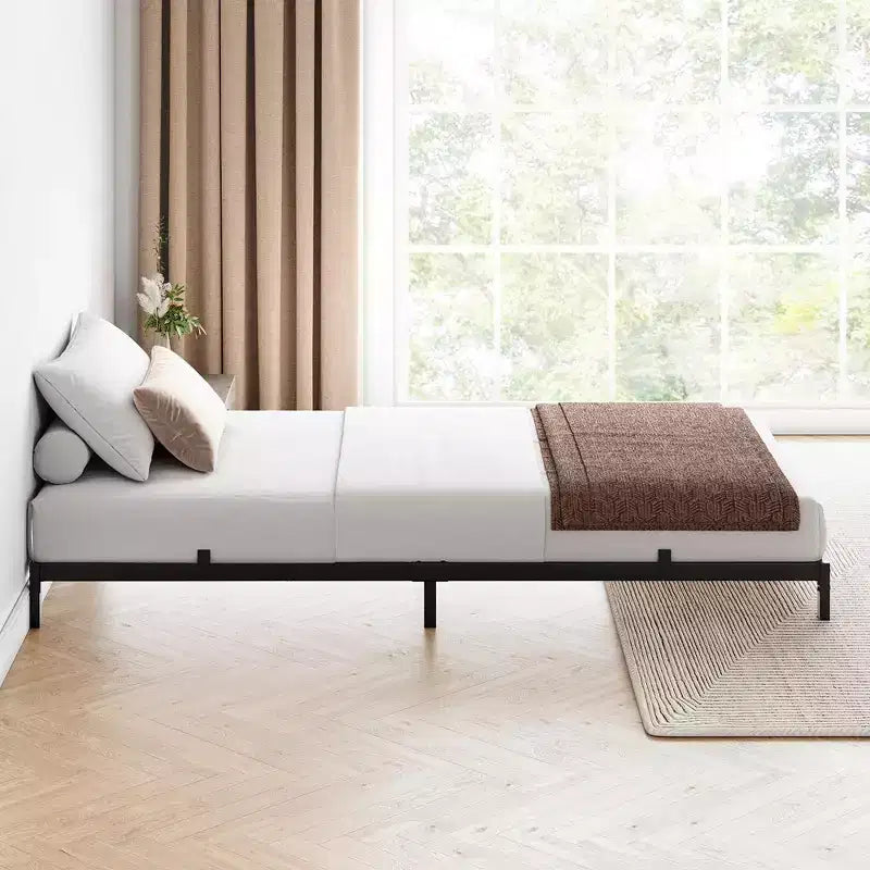 8 Inch Queen/Full/Twin Size Metal Platform Bed Frame, Low Profile, Noise Free, Easy Assembly, Black