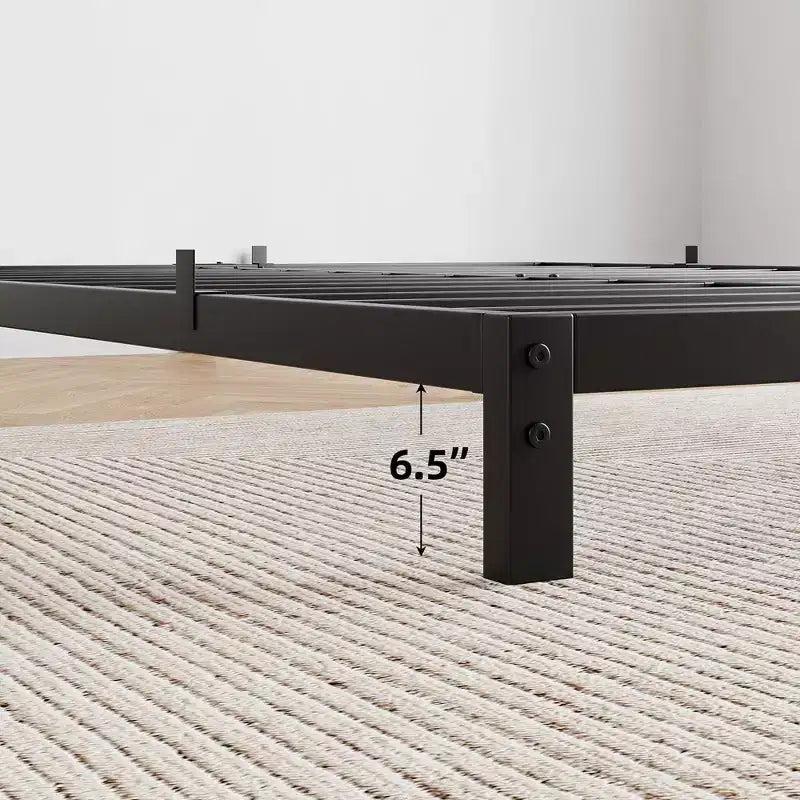 8 Inch Queen/Full/Twin Size Metal Platform Bed Frame, Low Profile, Noise Free, Easy Assembly, Black