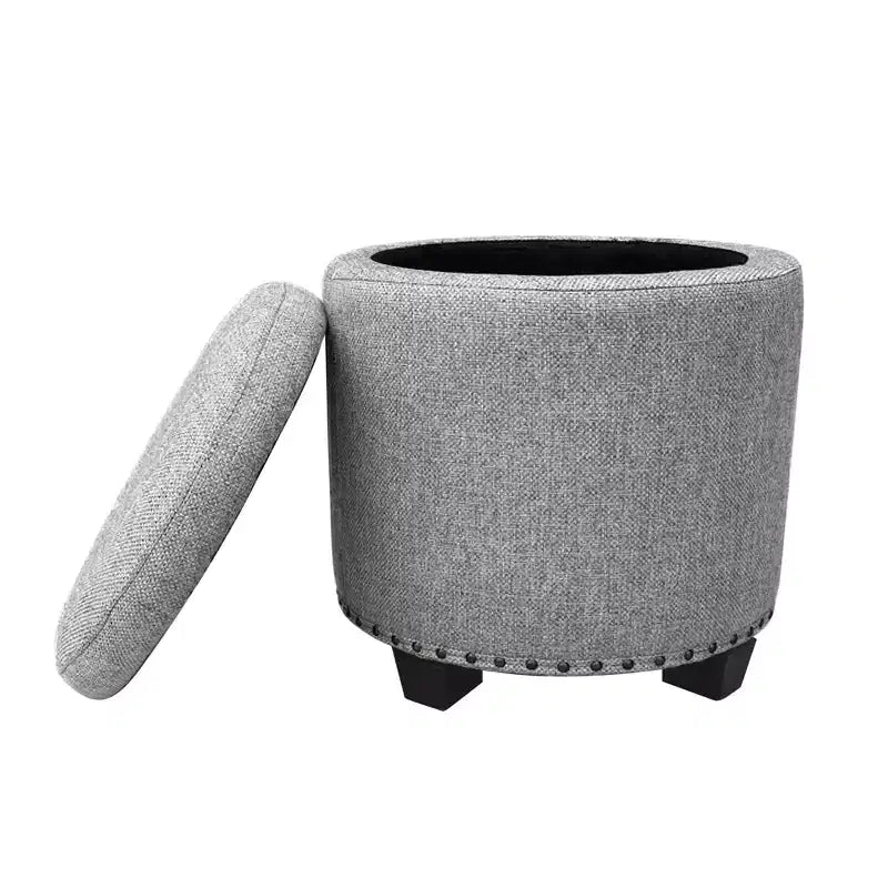 Storage Ottoman with Nailheads