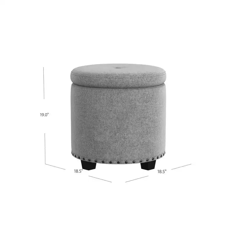 Storage Ottoman with Nailheads