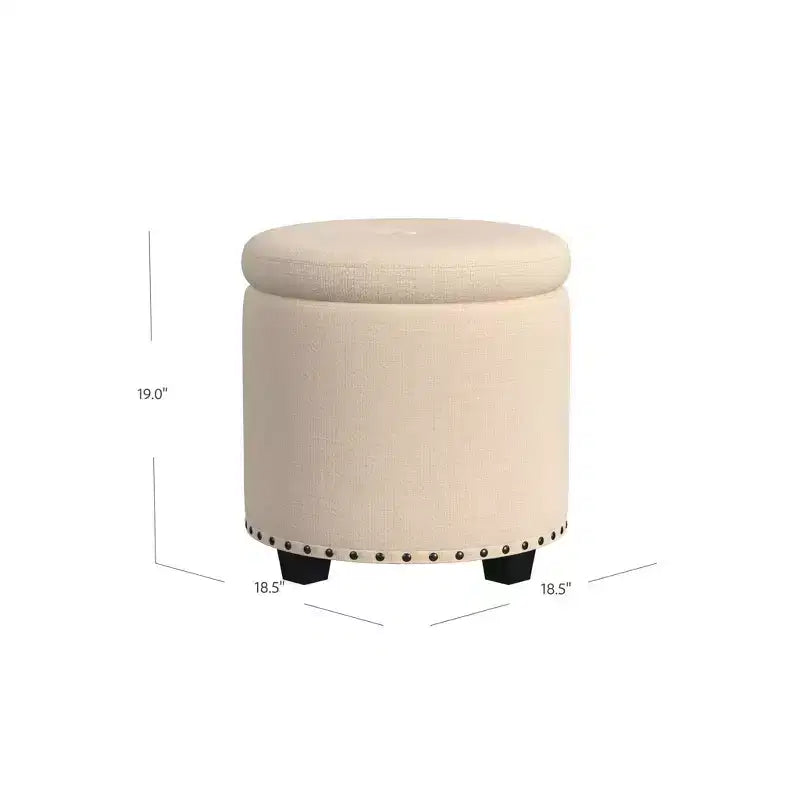 Storage Ottoman with Nailheads