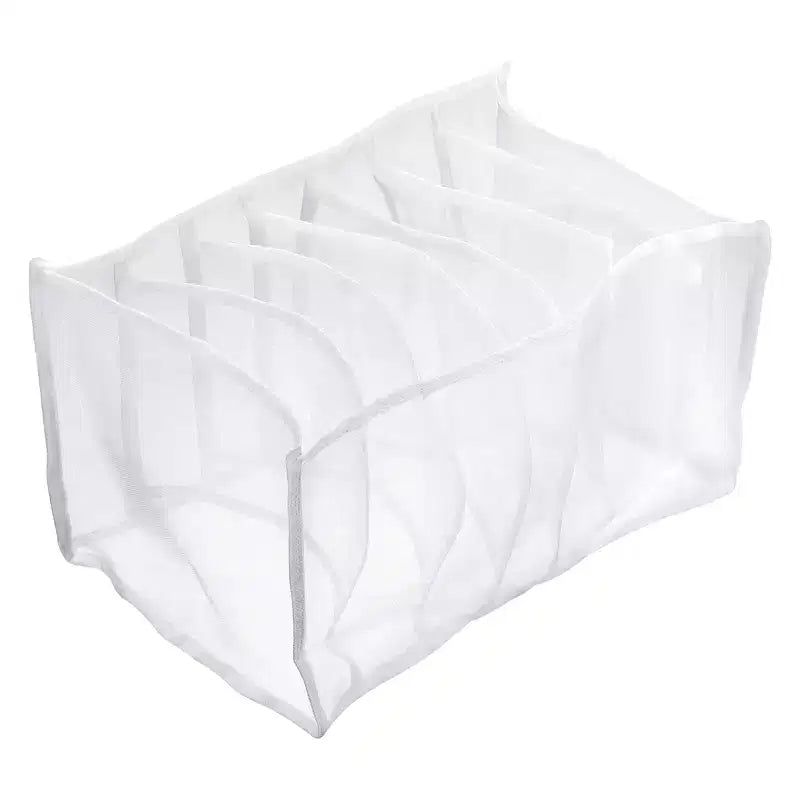 Unique Bargains Mesh Nylon 7 Grids Washable Drawer Organizers for Clothing