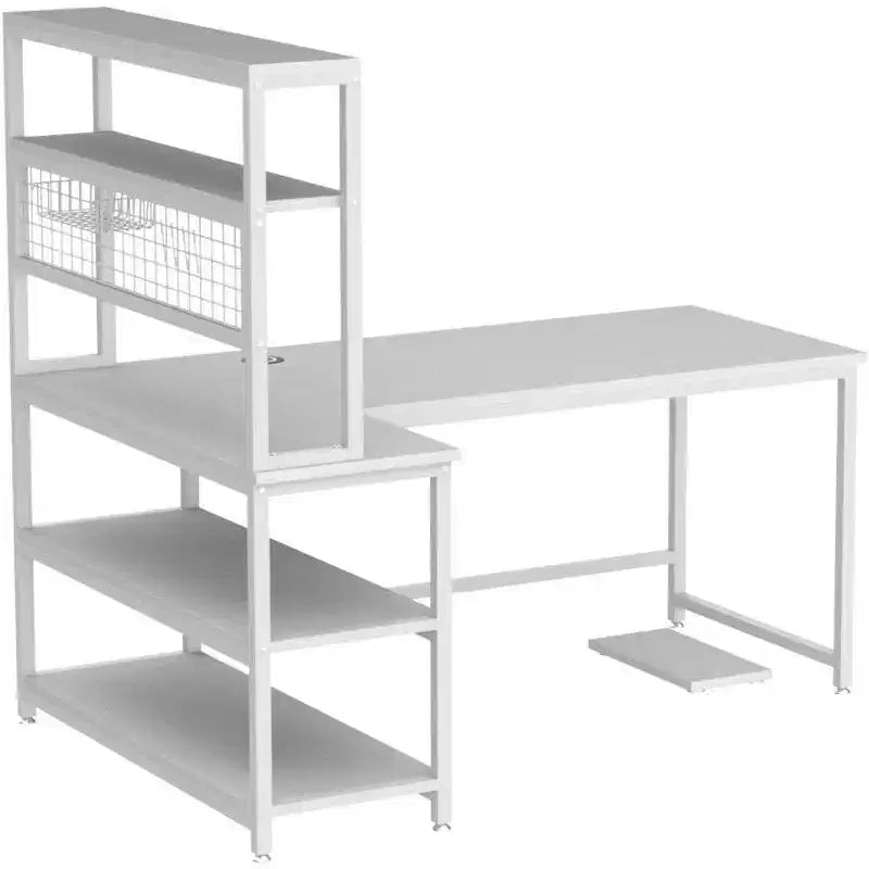 Tribesigns 55.11 Large Computer Desk with Wireless Charging and 5 Storage Shelves
